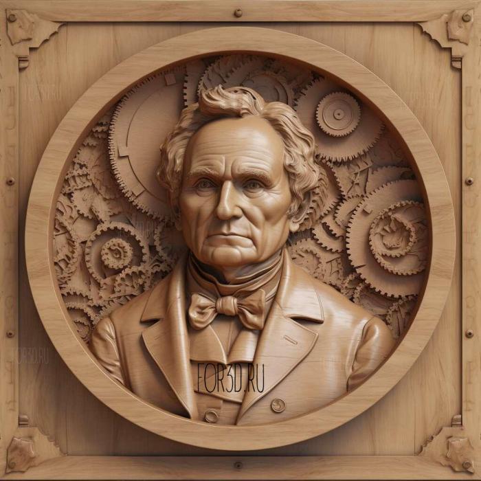 Charles Babbage 2 stl model for CNC